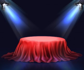 Illuminated in darkness podium realistic vector Free Vector