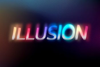 Illusion word in colorful neon psychedelic… | Free stock illustration | High Resolution graphic