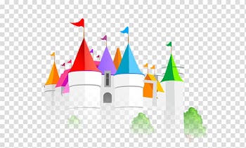 Illustration, Cartoon castle color transparent background PNG clipart