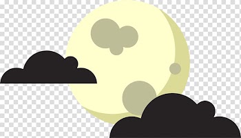 Illustration, Cartoon moon clouds transparent background PNG clipart
