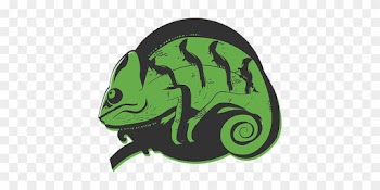 Illustration Chameleon Green Nature Print - Chameleon Head Png