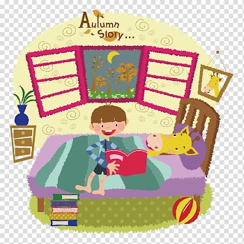 Illustration, Children read transparent background PNG clipart