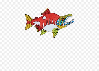 Illustration Clip art Line Fish RED.M - sockeye salmon background 