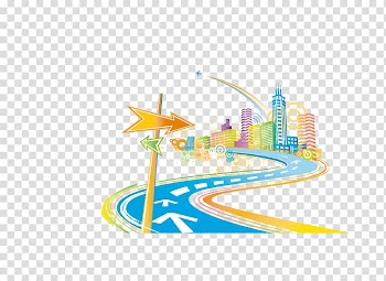 Illustration, Colorful city transparent background PNG clipart