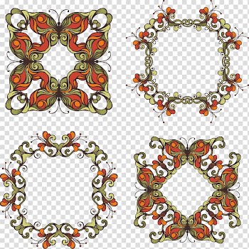 Illustration, Complicated national wind pattern abstract flowers transparent background PNG clipart