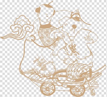 Illustration, Draw two children autumn transparent background PNG clipart