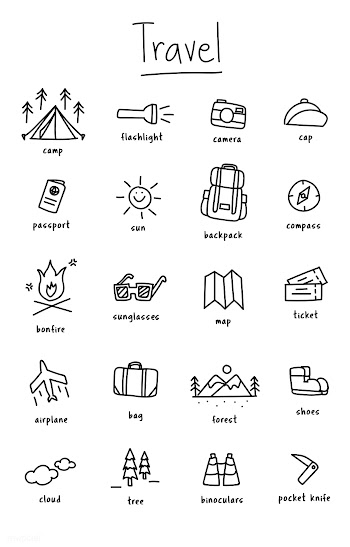 Illustration drawing style of camping icons c.. | Free stock vector - 47106