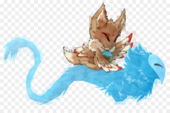 Illustration Figurine Legendary creature Turquoise - ailes streamer 