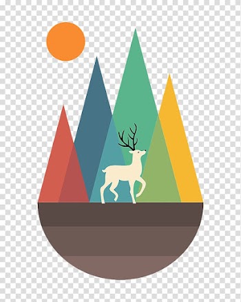 Illustration, Flat color antelope sunrise transparent background PNG clipart