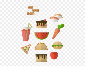 Illustration Food Icon Omnomnom Sticker Petpoc - Food