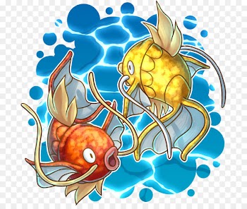 Illustration Goldfish Fur Coral reef fish Art - magikarp stamp 