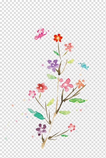 Illustration, Hand-painted flower color transparent background PNG clipart