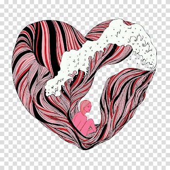 Illustration, Heart-shaped shell wave character color illustration transparent background PNG clipart