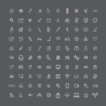 Illustration mixed icons set