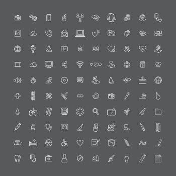 Illustration mixed icons set