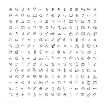 Illustration mixed icons set | Free stock vector - 389079