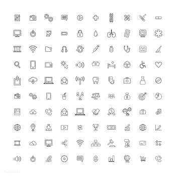 Illustration mixed icons set | Free stock vector - 389192