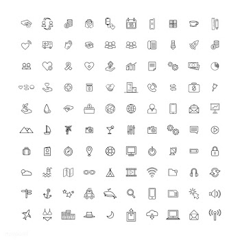 Illustration mixed icons set | Free stock vector - 389235