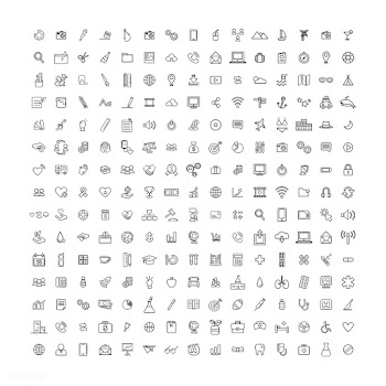 Illustration mixed icons set | Free stock vector - 389439