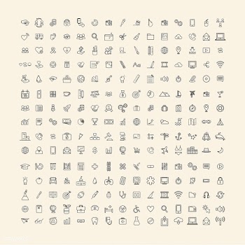Illustration mixed icons set | Free stock vector - 389449
