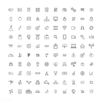 Illustration mixed icons set | Free stock vector - 389490
