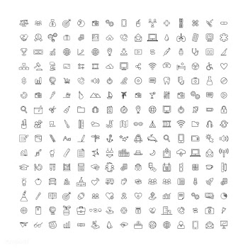 Illustration mixed icons set | Free stock vector - 389495
