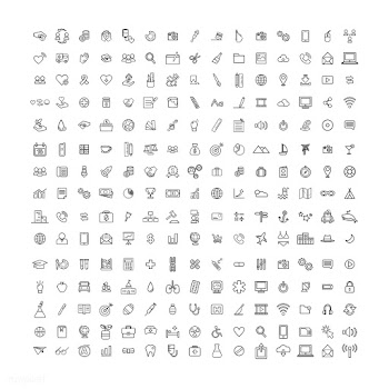 Illustration mixed icons set | Free stock vector - 389544