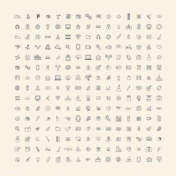 Illustration mixed icons set | Free stock vector - 389589