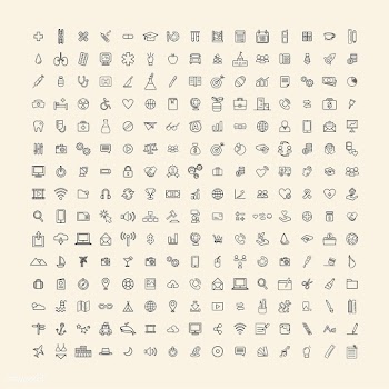 Illustration mixed icons set | Free stock vector - 389683