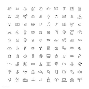 Illustration mixed icons set | Free stock vector - 389767
