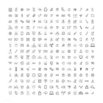 Illustration mixed icons set | Free stock vector - 390184