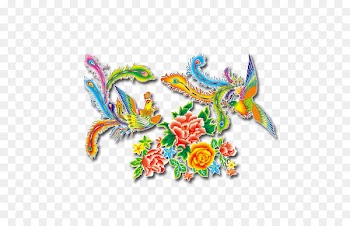 Illustration - Multicolored Phoenix 