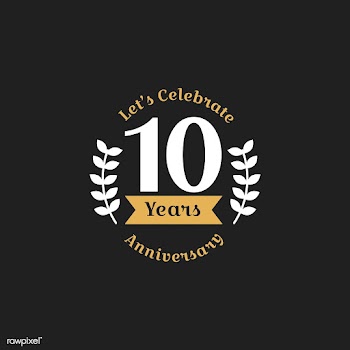 Illustration of 10th anniversary stamp banner | Free stock vector - 399018