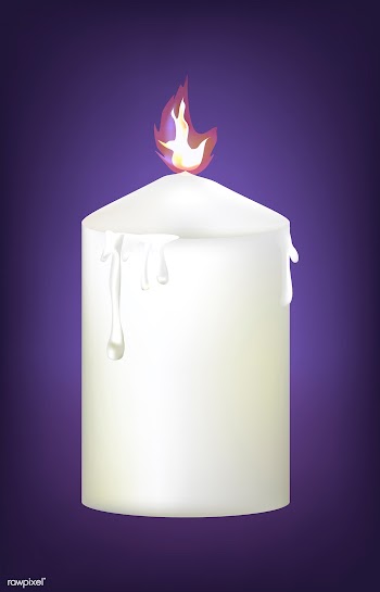 Illustration of a big white and lit candle | Free stock vector - 87917