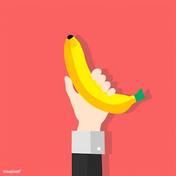 Illustration of a hand holding a banana | Free stock vector - 251693