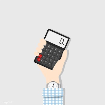 Illustration of a hand holding a calculator | Free stock vector - 251682