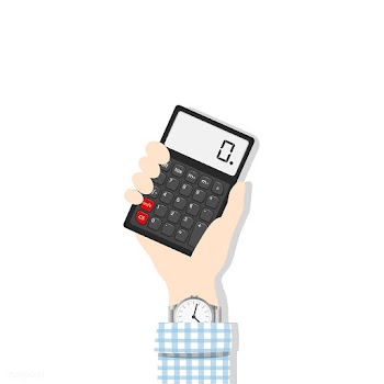 Illustration of a hand holding a calculator | Free stock vector - 251738