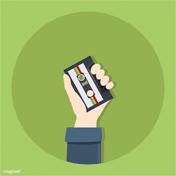 Illustration of a hand holding a cassette tap.. | Free stock vector - 251696