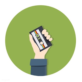 Illustration of a hand holding a cassette tap.. | Free stock vector - 251697