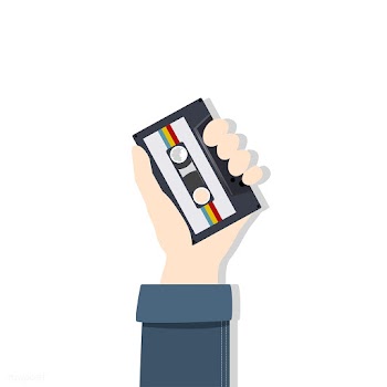 Illustration of a hand holding a cassette tap.. | Free stock vector - 251709