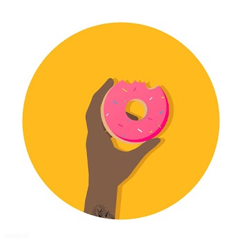 Illustration of a hand holding a donut | Free stock vector - 251769