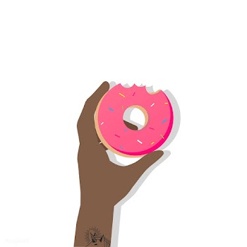 Illustration of a hand holding a donut | Free stock vector - 251791