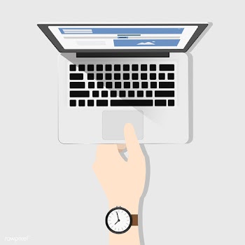 Illustration of a hand holding a laptop | Free stock vector - 251681