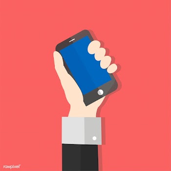 Illustration of a hand holding a mobile phone | Free stock vector - 251719