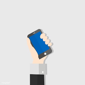 Illustration of a hand holding a mobile phone | Free stock vector - 251758
