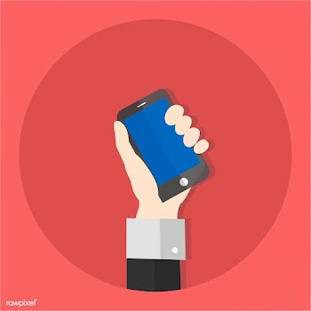 Illustration of a hand holding a mobile phone | Free stock vector - 251763