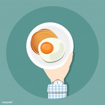 Illustration of a hand holding a plate of pan.. | Free stock vector - 251686