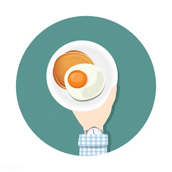 Illustration of a hand holding a plate of pan.. | Free stock vector - 251778