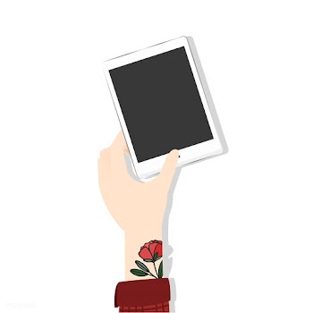 Illustration of a hand holding a tablet | Free stock vector - 251670
