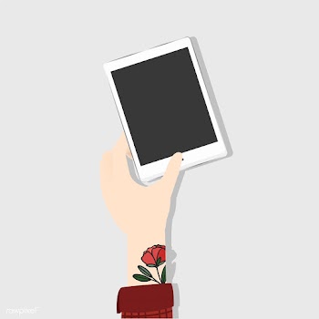 Illustration of a hand holding a tablet | Free stock vector - 251699